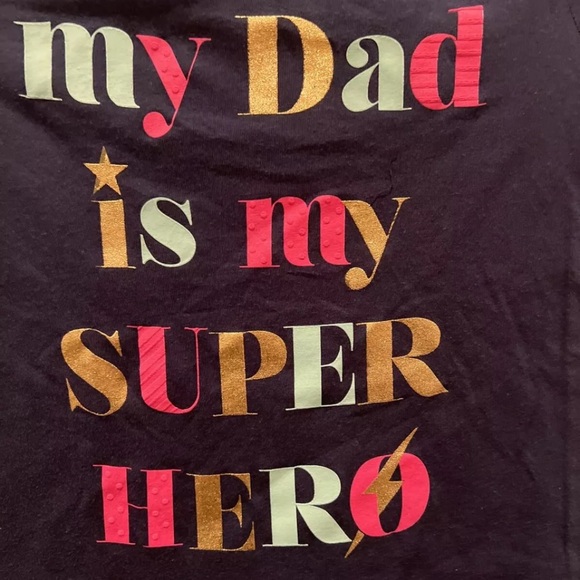 MY DAD IS MY SUPER HERO SHORT SLEEVE TSHIRT BY WONDER NATION GIRLS XS - Picture 6 of 8